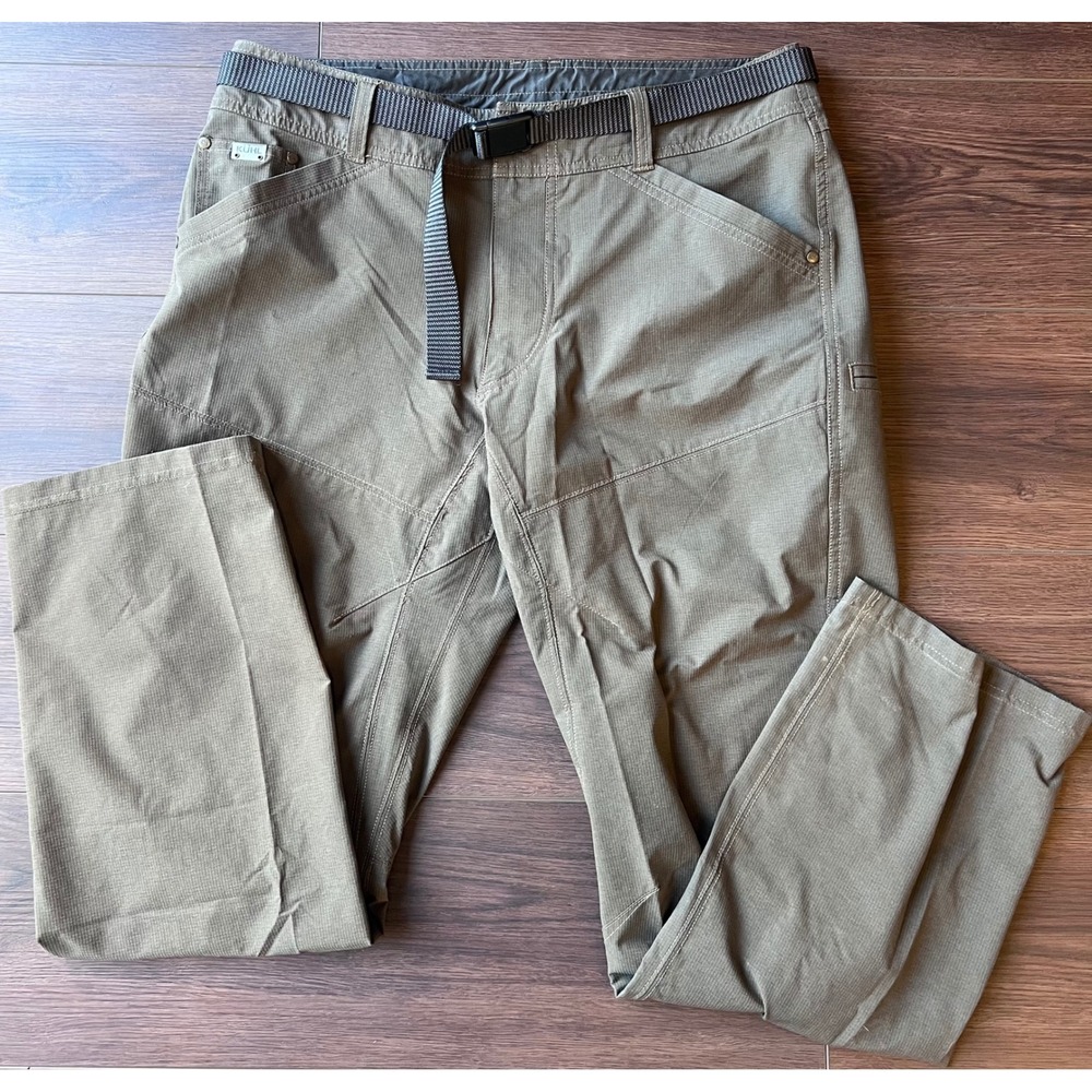 Kuhl Radikl Mens 34x30 Hiking Pants Olive Green Ripstop Outdoor Cargo Pants